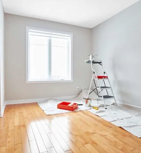Room being prepped for interior wall painting